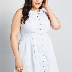 NWT ModCloth Seersucker Striped Sun Dress Plus 🌻